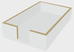 WHITE/GOLD GUEST NAPKIN CADDY