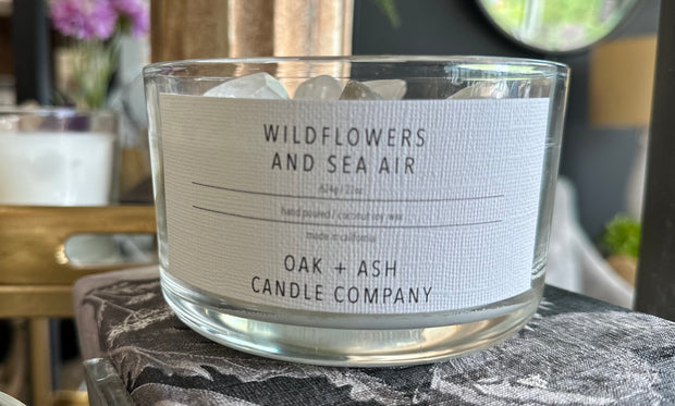8oz Glass Apothecary Candle — oak and ash