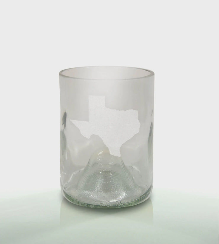 12OZ TEXAS REPURPOSED WINE BOTTLE GLASS