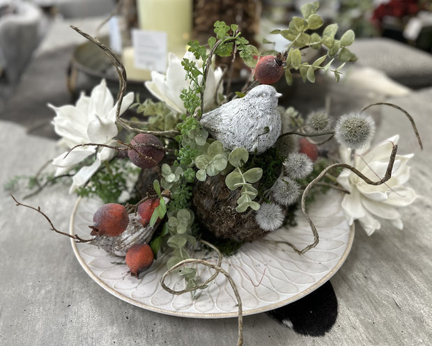 CUSTOM TABLE CENTERPIECE WITH BIRDS