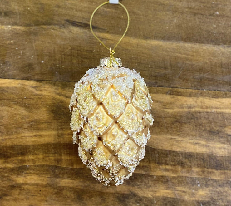 3.5" GLASS PINECONE ORNAMENT