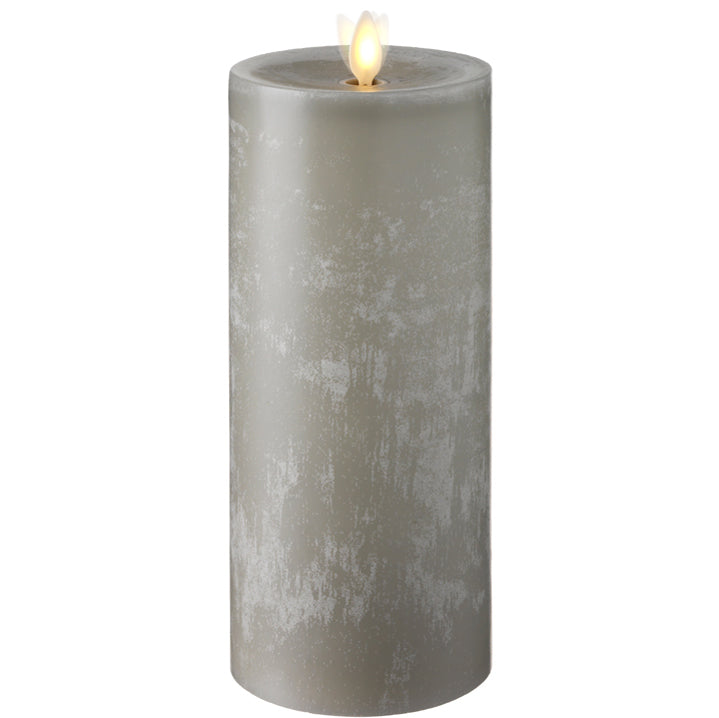 3.5X9 GREY CHALKY CANDLE