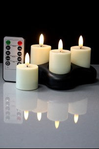 RADIANCE SET OF 4 VOTIVES & CHARGING BASE