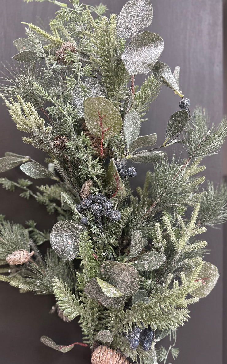 FROSTED PINE BERRY AND EUCALYPTUS BOUGH