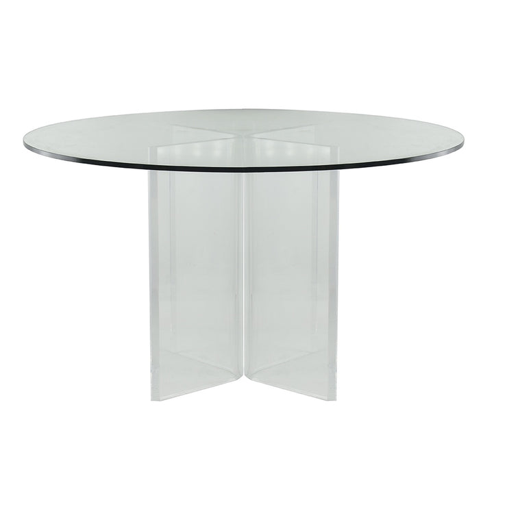 GLASS AND ACRYLIC DINING TABLE 54"