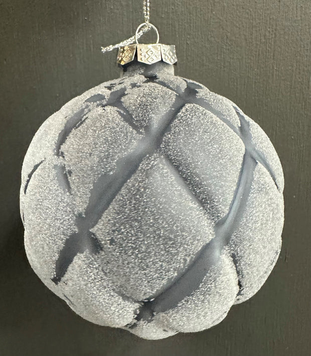 CHARCOAL FROSTED BALL ORNAMENT