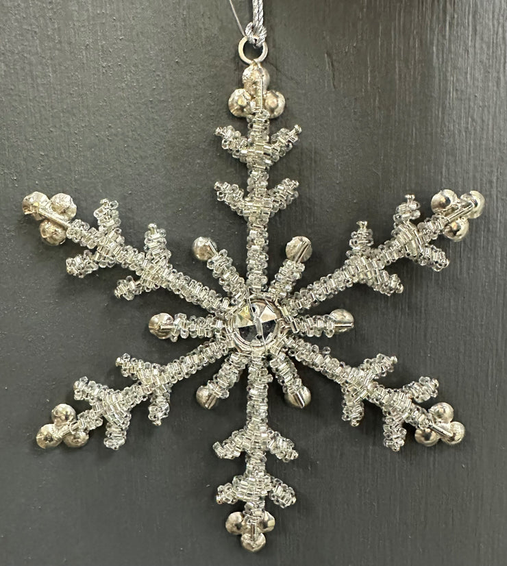 IRON AND GLASS SNOWFLAKE ORNAMENT