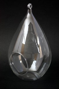 10" TEARDROP GLASS CANDLE HOLDER