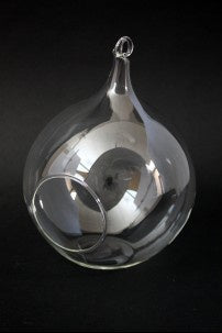7" ROUND GLASS CANDLE HOLDER