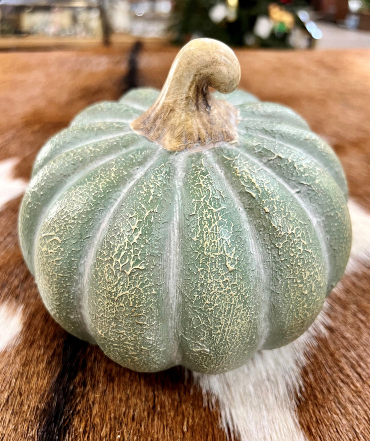 6.5" JADE/GOLD TERRA COTTA PUMPKIN