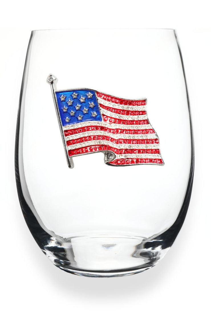 AMERICAN FLAG STEMLESS WINE GLASS