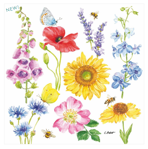 FLOWERS & BEES NAPKINS