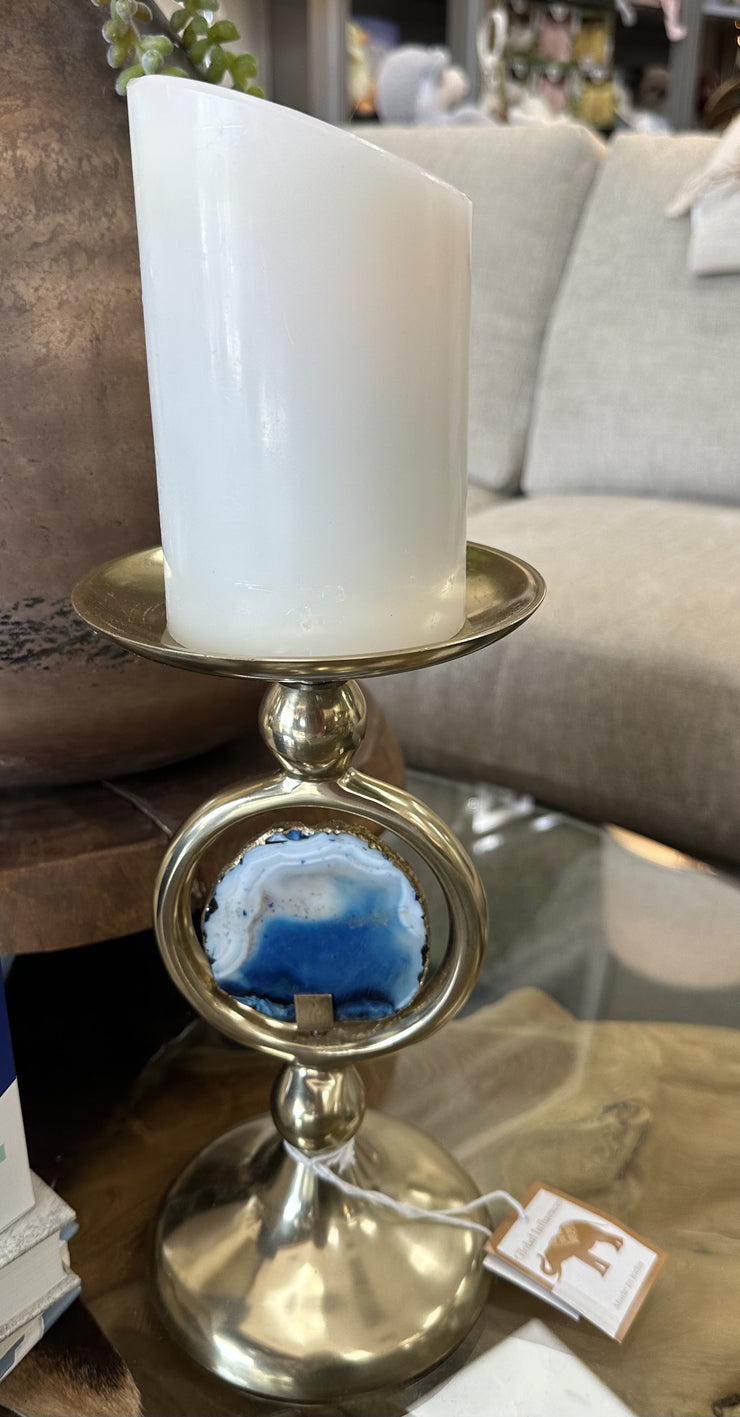 AGATE SLICE CANDLE HOLDER
