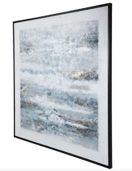 ABOVE THE CLOUDS HAND PAINTED FRAMED CANVAS