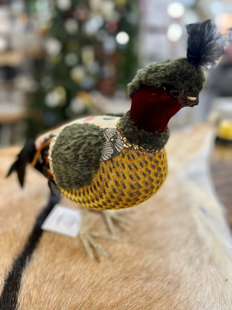 12.5"FABRIC AND FEATHER QUAIL