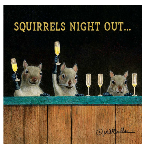 SQUIRRELS NIGHT OUT COCKTAIL NAPKIN