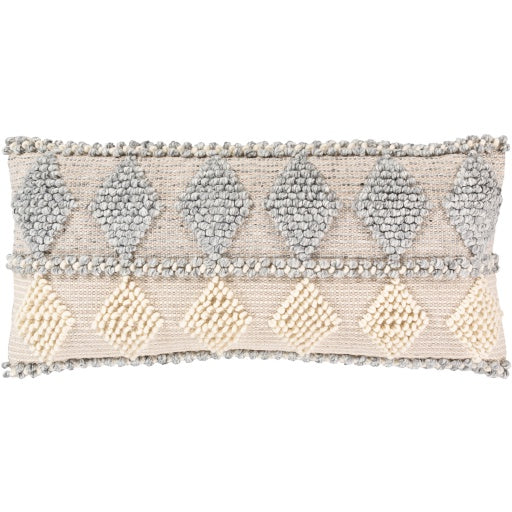 ANDERS GREY & CREAM HAND WOVEN PILLOW
